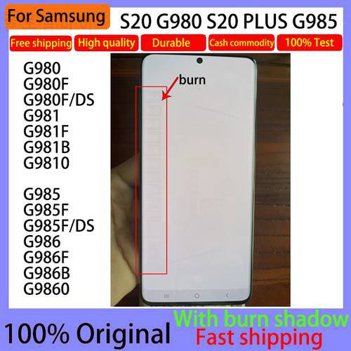 Original Display S20 plus For Samsung Galaxy S20 plus G985 Display Touch Screen Digitizer Frame With burn shadow replacement