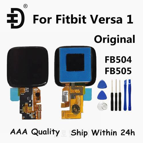 Original For Fitbit Versa 1 LCD Display Touch Screen Digitizer Screen For Fitbit Versa1 Smart Watch LCD Replacement FB504 FB505