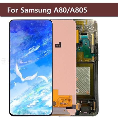 SUPER AMOLED lcd Display For Samsung galaxy SM-A80 A805 lcd Display Touch Screen Digitizer Assembly For Samsung A80