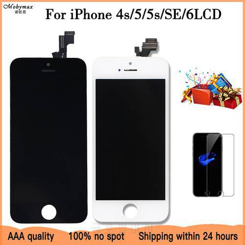 AAA+ Quality For iPhone 4s 5 5s 6s 6 LCD Display Touch Screen Assembly 100% Brand New Screen Replacement Display+tempered glass