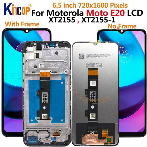 Original For Motorola Moto E20 LCD XT2155 lcd XT2155-1 Display Touch Panel Screen Digitizer For Moto E20 LCD With Frame display