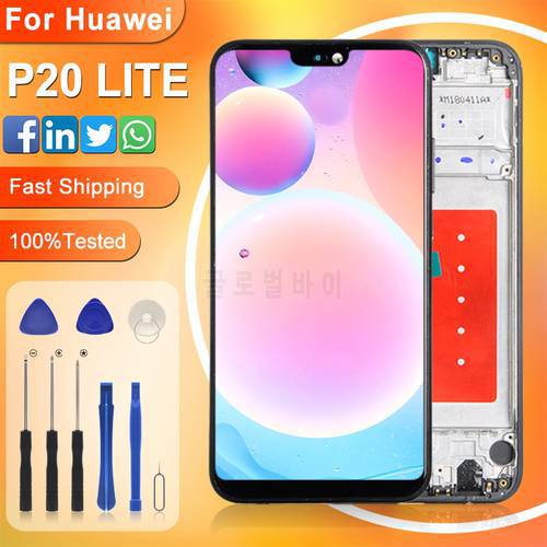 Catteny Promotion For Huawei P20 Lite Lcd Nova 3e Display With Touch Panel Digitizer Assembly ANE LX1 LX3 Screen Free Shipping