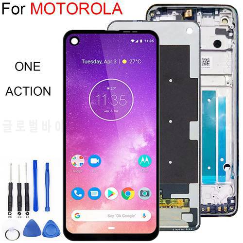 Original For Motorola One Action Vision LCD Display Touch Screen Digitizer for XT2013-1 XT2013-2 Screen Assembly XT1970-1 6.3