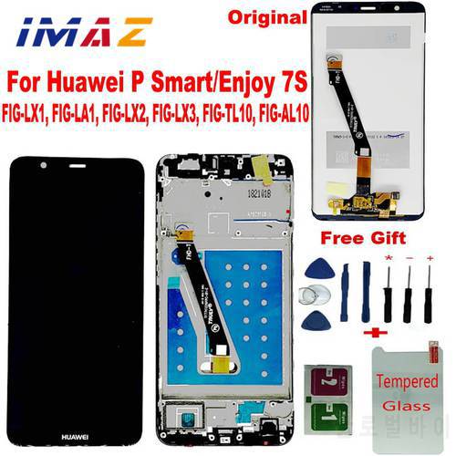 IMAZ For Huawei P Smart FIG LA1 LX1 L21 L22 LCD Display Touch Screen Digitizer Assembly With Frame For Huawei Enjoy 7S Screen