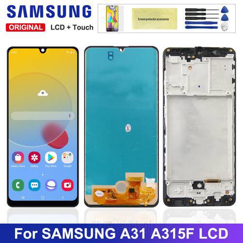 A31 A315 SM-A315F/DS A315G/DS Display Screen with Frame, for Samsung Galaxy A31 Lcd Display Touch Screen Digitizer Replacement