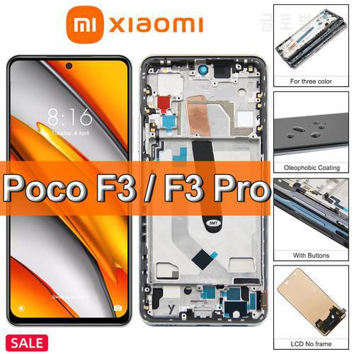 TFT High Quality For Xiaomi POCO F3 LCD Display Touch Screen Digitizer Replacement Parts with Frame For POCOF3 Screen M2012K11AG