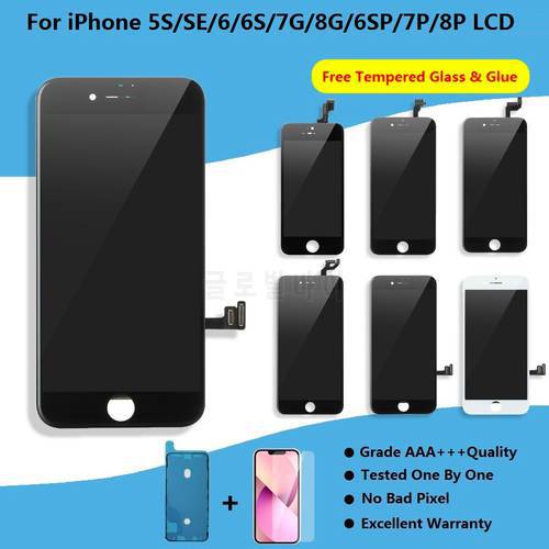 1 Piece Grade AAA+ Replacement Touch Screen Digitizer Assembly LCD For iPhone 5 5S SE 6 6S 7 8 Plus Display