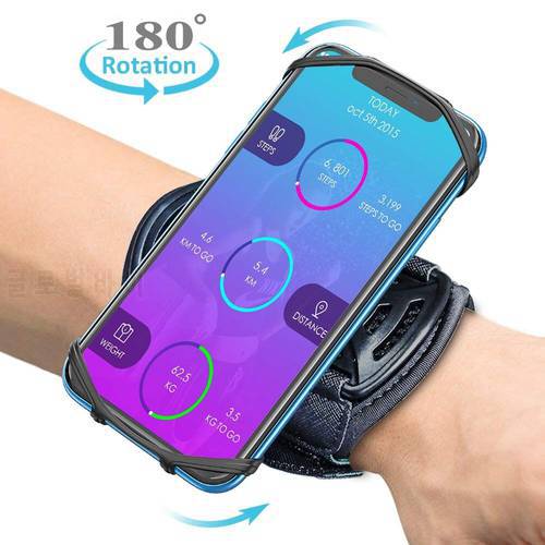 Sports Armband 180 Rotatable Wristband Phone Holder for iPhone 13 12 11 Pro Xs Max XR For Samsung S21 S20 A52 For OPPO Reno 5 6