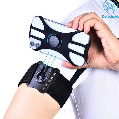 Removable Sports Running Wrist Bag Phone Holder Wristband Riding Cycling Arm Bag Fitness Travel Sports Accessories Rotatable