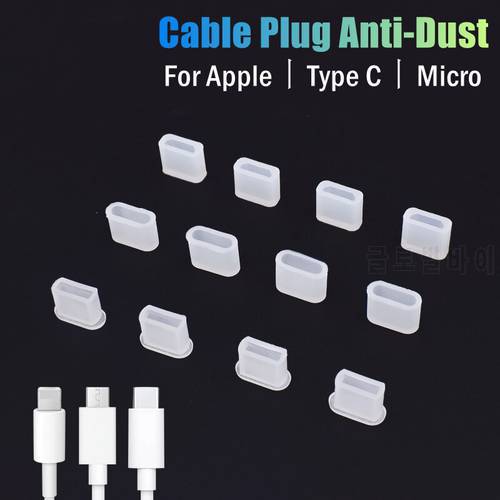 10pcs USB Type-C & Micro USB & IOS Male Plug Cover Case Dustproof Cover Cap For Apple iPhone 13 12Pro X 8 7 6Plus Xiaomi Redmi