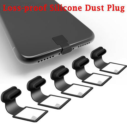 Loss-proof Silicone Phone Dust Plug USB Charging Port Rubber Plug Protector Dustproof Cover Cap for Iphone Type-C Dust Plug