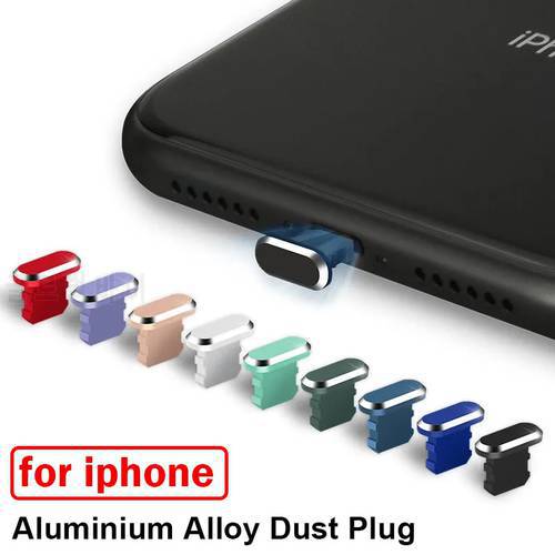Aluminium Alloy Anti Dust Plug Portable USB Charging Port Dustproof Cover for IPhone 13 12 11 Xs Max 7 6s Plus Charging Port Cap