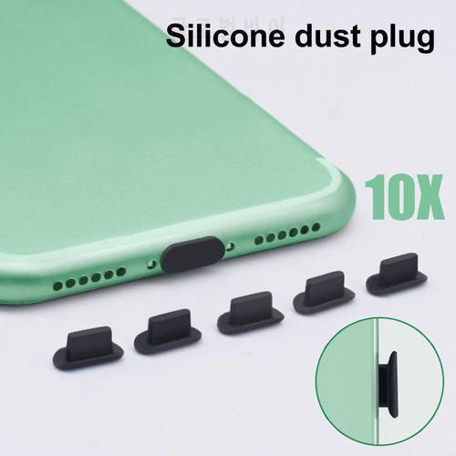Silicone Dust Plug for Iphone 6 7 8 X 11 12 13 Pro Charging Port Cover Cap Soft Rubber Anti-dust Plug Dustproof Plugs Protector