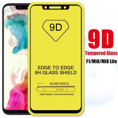 9D Pocophone F1 Film Full Glue Protective Glass for Xiaomi Mi 8 Mi8 Lite Xiomi Pocofone Xaomi Poco little f1 1f Screen Protector