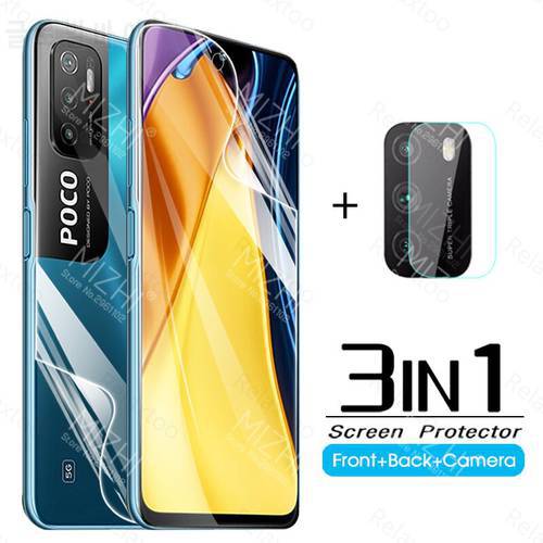 for poco m3 pro hydrogel film for xiaomi poco m3 m 3 pro 5g x3 nfc lens front back screen protector pocophone m3pro glass film