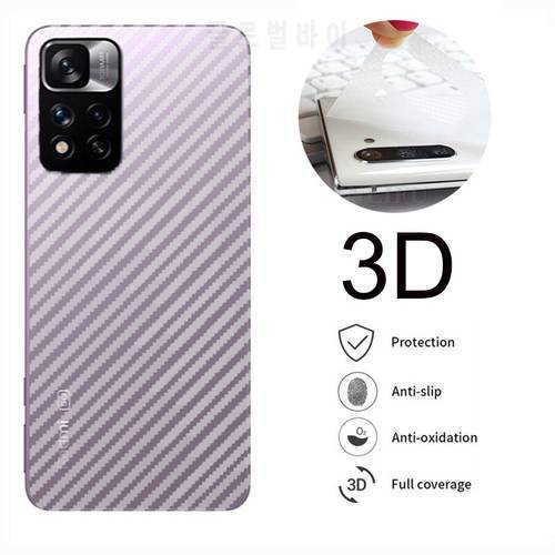3D Clear Back Carbon Fiber Film For Xiaomi Mi 12 Ultra 11T Lite Poco X3 NFC F3 Pro Screen Protector Redmi Note 11 10 9s K40 Pro