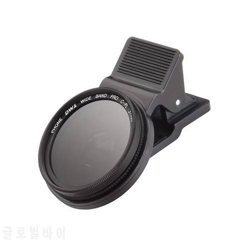 37MM External Wide Angle Phone Camera Lens Circular Polarizer Optical Glass Travel CPL Filter Professional With Carrying Pouch