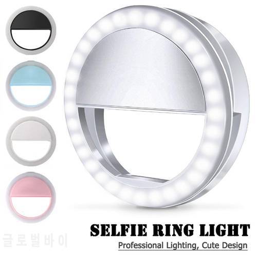 Portable LED Selfie Ring Light Novelty Makeup Lightings For iPhone Xiaomi Huawei LED Mobile Phone Len Fill Lamp Mirror Neon Sign