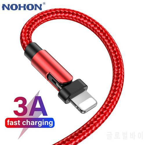 180 Degree Fast Charge USB Cable For iPhone 13 12 11 Pro X XS Max 6 S 6S 7 8 Plus 5S iPad Origin Long Elbow Charger Data Cord 2m