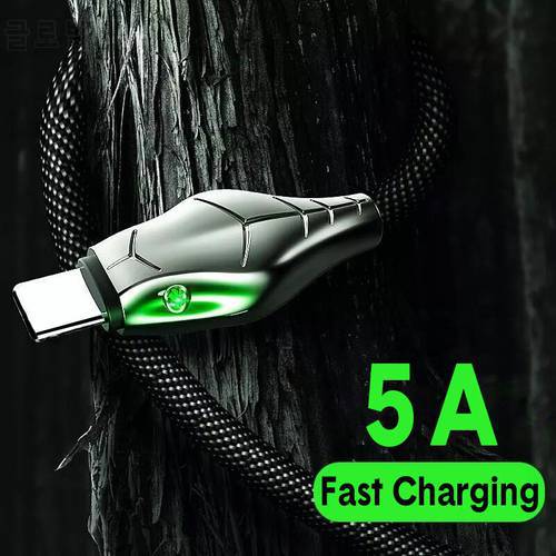 5A Type USB C Cable 1M 2M 3M Long USB Cable Black Quick Charging For Mobile Phone Data Cable QC3.0 Charger USB-C Cabo Cord