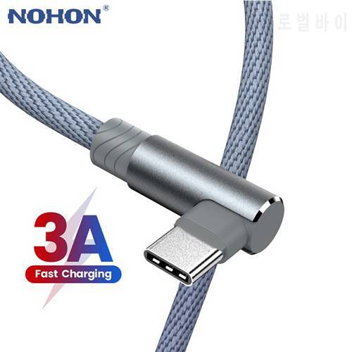 90 Degree Type C USB Cable For Samsung S20 A51 Huawei P30 Lite Xiaomi Redmi USBC Mobile Phone Fast Charge Wire Data Charger Cord