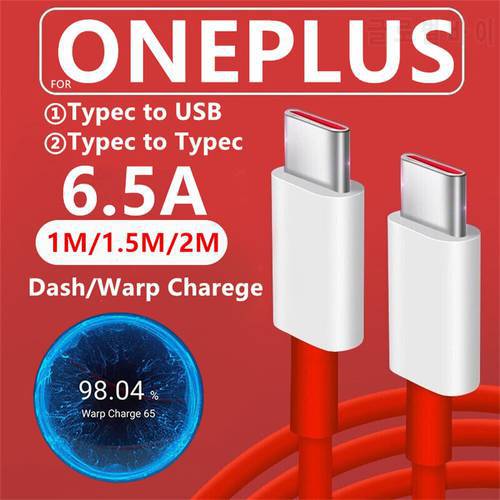 For Oneplus 9 9R Nord 2 N10 CE 5G Warp Charge Type-C Dash Cable 6A Fast Charge One Plus 8 7 Pro 7t 7 T 6t 9RT Warp Charger