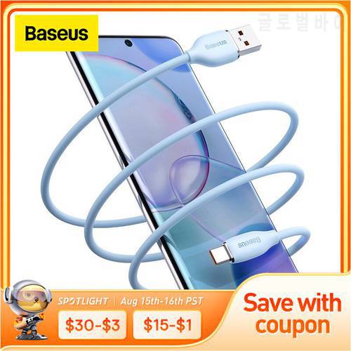 Baseus Liquid Silica Gel USB C Charging Cable for Xiaomi 11 Pro Samsung S21 Type C Cable Phone Wire Cord USB Type C Charger