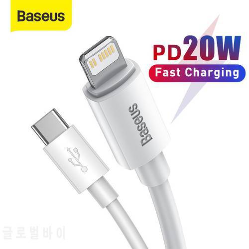 Baseus USB Type C Cable For iPhone 13 12 Pro Max 20W PD Fast Charge USB C to Lightning Cable For iPhone 8 Xr Charger Data Cable