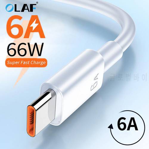 66W 6A USB C Cable Super Fast Charge For Huawei P30 P40 P50 Pro Type C Cable For Samsung S20 Xiaomi 12 Pro USB Type C Data Cabo