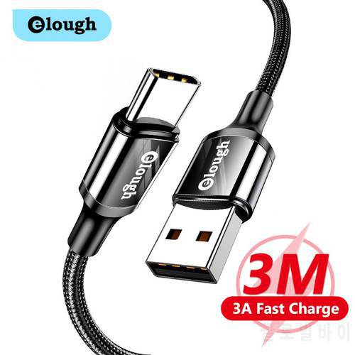 Elough USB Type C Cable Fast Charging 3A USB C Cable For Xiaomi Redmi Poco x3 Samsung S20 S21 Mobile Phone USB-C Type-C Cable 3m