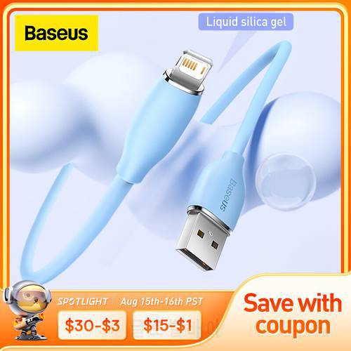 Baseus Liquid Silica Gel USB Cable 2.4A Charging Cable For iPhone 14 13 12 11 Pro Max Fast Data Charging Wire Cord