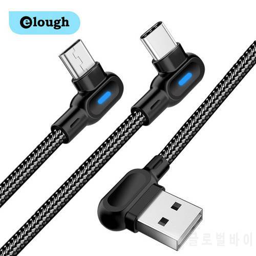 2.4A USB Type C Cable Micro USB Fast Charging Cord For Samsung Huawei Xiaomi Mobile Phone 90 Degree Charger Cable USBC Data Cord