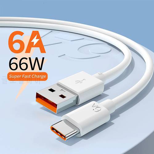 6A 66W USB C Cable Type C Charging Cable for Xiaomi Huawei Samsung S21 USB C Cable Phone Cord Wire Fast USB Type C Charger Cable