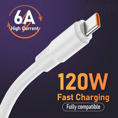 120W 6A Fast Charging USB Type C Cable For SAMSUNG XIAOMI HUAWEI OPPO Phone Super Fast Charger Date Micro USB Cable Wire Cord