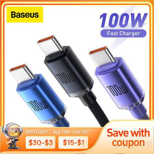 Baseus USB C to USB Type C Cable for Samsung Xiaomi 100W PD Fast Charging for MacBook Pro Quick Charge 4.0 Fast USB Charge Cord