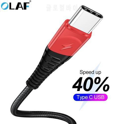 Olaf USB Type c cable For Samsung S9 S10 Oneplus 6t Mobile phone charging Type-C Cable for Xiaomi mi9 mi8 Redmi note 7 USB C