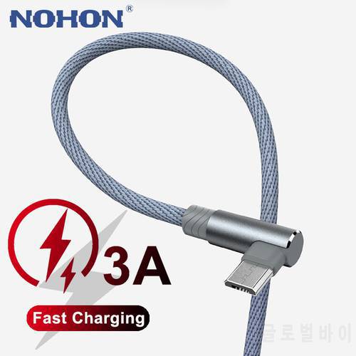 90 Degree Micro USB Cable For Samsung A10 S7 Xiaomi Redmi Note 5 Pro Huawei Android Phone 3A Fast Charging Microusb Charger Cord