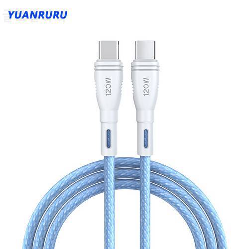 6A120W Type-C to Type C Cable PD Fast Charging Quick Charge Colorful Nylon USB Wire Cord for Xiaomi Redmi Huawei Samsung OnePlus