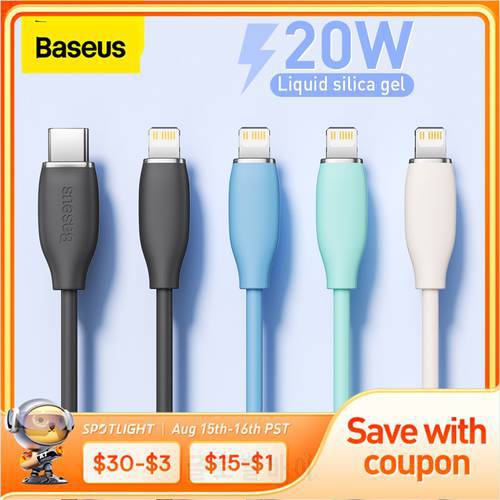 Baseus Liquid Silica Gel 20W PD USB C Cable for iPhone 14 13 12 Pro Mini Max Fast Charging Cable for Apple iPad Pro Type-C Cable