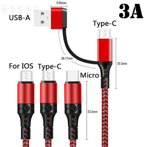 5in1 PD Cable 1.2M 3A USB/Type-C Phone Charging Cable For iphone 13 12 Power Cable For ios Type-C Micro Multi-device Charg Cable