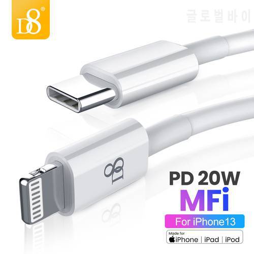 D8 PD 20W MFi Flash Charge Cable USB C Cable For iPhone 13 12 11 Pro Max Mobile Phone Fast Charge Cable 1M