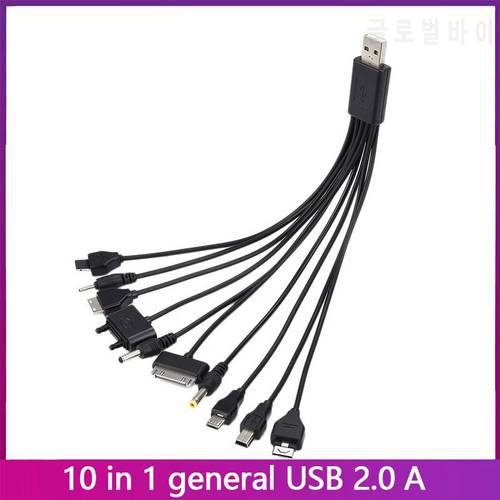 10 IN 1 USB Cable USB To Multi Plug Cell Phone Charger Cable Universal Travel Connectors Mobile Phone Accessories Cables