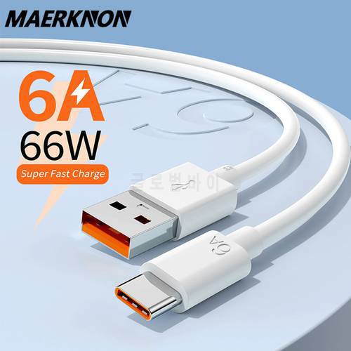 6A 66W USB C Cable Super-Fast Cable For Huawei Mate 40 50 Fast Charging USB Type C Charger Cable For Xiaomi 11 10 Pro USB-C Cord