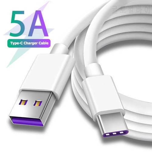 5A Fast Charge USB C Cable Wire Mobile Phone Charging Cable or Samsung Xiaomi Huawei P30 Pro Type C Data Charge Cable Cord