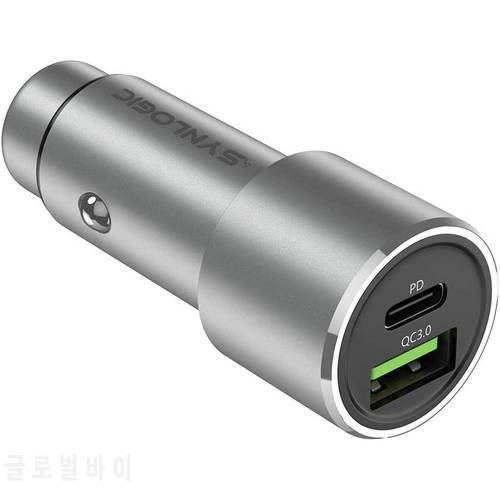 USB C Car Charger 36W, PD Fast Charge Dual Port with 18W PD/Quick Charge 3.0 Mini Car Charger Adapter for iPhone Samsung Xiaomi