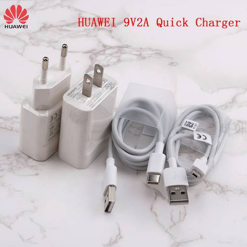 Huawei Original Charger 5V2A 9V2A Power Adaptor Micro Type-C Data Cable For P6 P7 P8 P9 P10 lite Mate 10 lite Honor 5A 5C 6X 7X