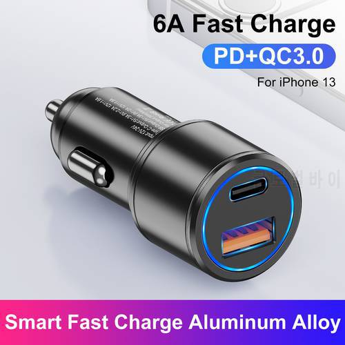 6A USB Car Charger For iphone 13 12 Pro Max Quick Charge PD 20W Fast Charging For Xiaomi Auto Type C QC3.0 Mobile Phone Charge
