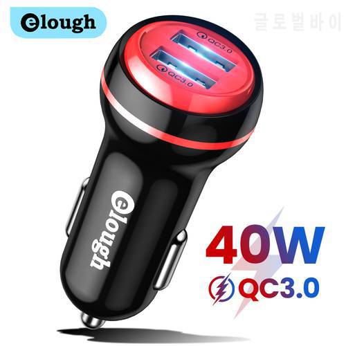 Elough Dual USB Car Charger Fast Charging Quick Charge 3.0 QC3.0 PD Type C Car USB Charger For iPhone Xiaomi Samsung
