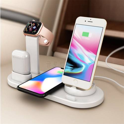 4 In 1 Wireless Charging Stand for Apple Watch IPhone 6s 7s 8s p 11 X XS XR 8 Airpods1 2 Pro 10W Qi Fast Charger Dock Station