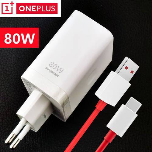 Original OnePlus Charger 80W SuperVooc Adapter Warp Fast Charge 6A Usb C Cable For OnePlus 9 10 Pro Nord 2 9T 8T 8 GT Ace Phone